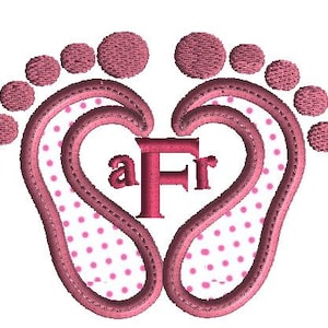 Stickdatei Baby Feet, Monogramm Applikation, 3 Größen, keine Schriften im Design enthalten, Maschinenstickerei, Babydesign
