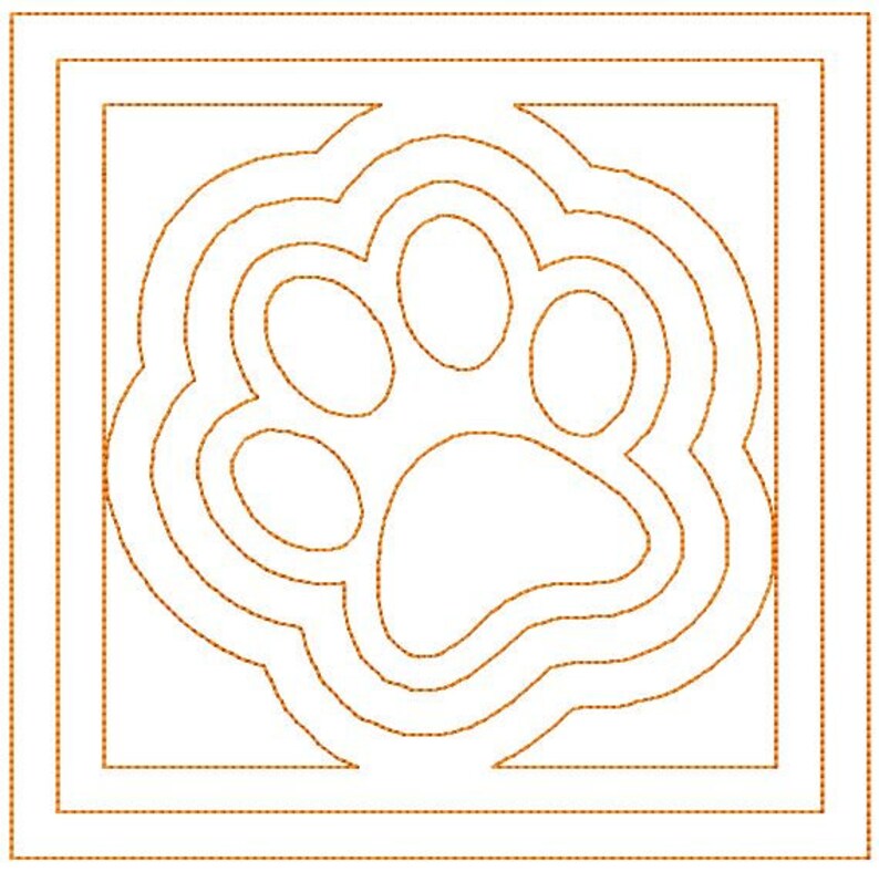 Paw Print Quilt design paw print embroidery quilting quilt Etsy