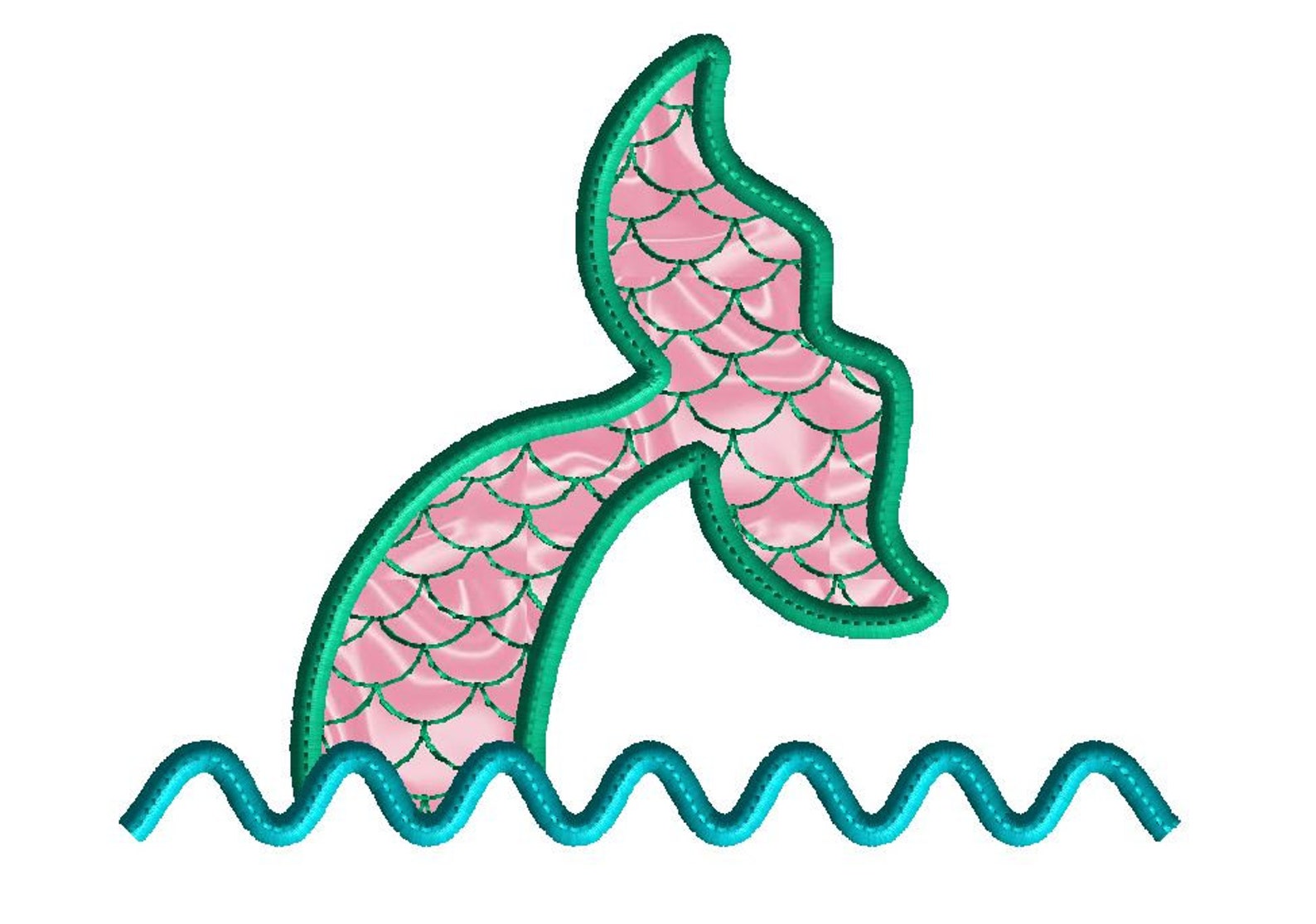 Mermaid Tail Embroidery Design Mermaid Tail Applique Fish Etsy
