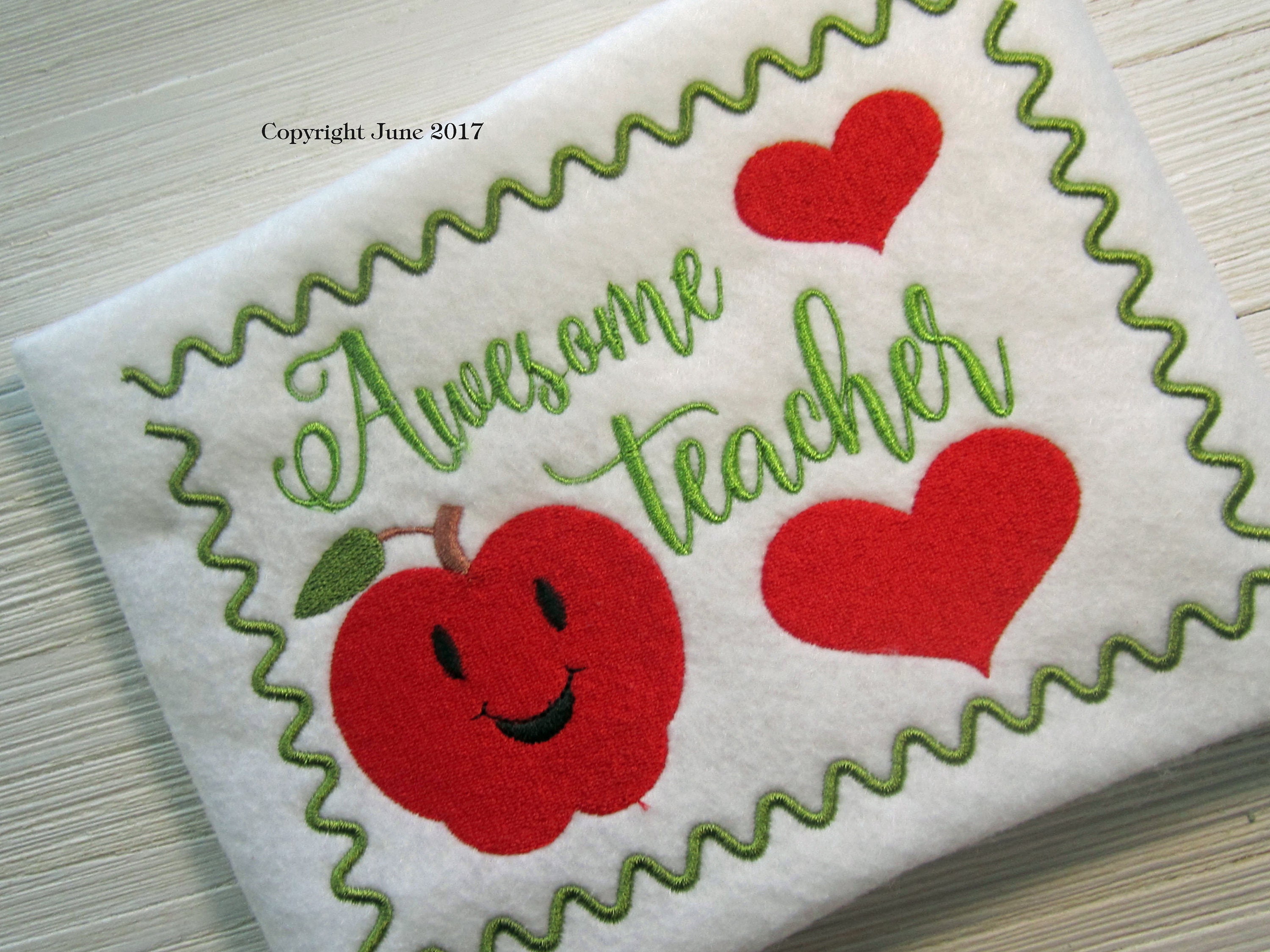 Teacher embroidery Awesome Teacher embroidery design filled Etsy