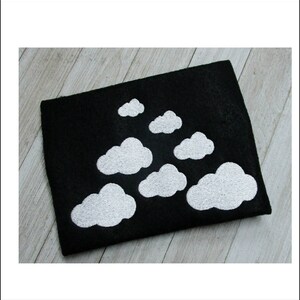 Cloud embroidery design, filled stitch, 7 sizes, machine embroidery, weather, sky