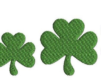 Mini Shamrock Embroidery Design, filled stitch, 5 sizes, clover, machine embroidery, mini design, shamrock silhouette