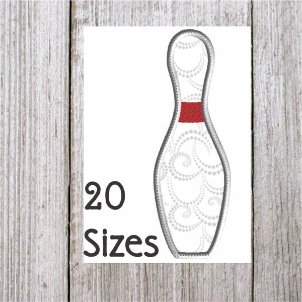 Bowling Pin Embroidery design, Applique, 20 Sizes, Sport Embroidery Design, Bowling Embroidery Design,