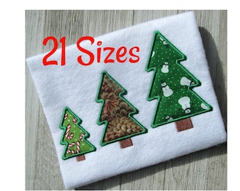 Christmas Tree Applique, Christmas embroidery design, 21 sizes, holiday embroidery, machine embroidery