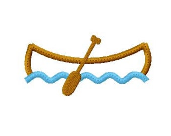 Canoe Applique, 10 Sizes, Machine Embroidery Design,
