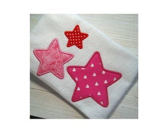 Applique stars 17 sizes, embroidery design, 2 styles, satin stich and bean stitch, 17 sizes each style, machine embroidery,  christmas,