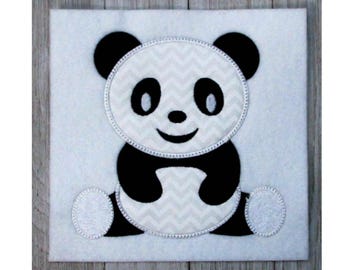 Panda Applique, 3 Sizes, Machine Embroidery Design