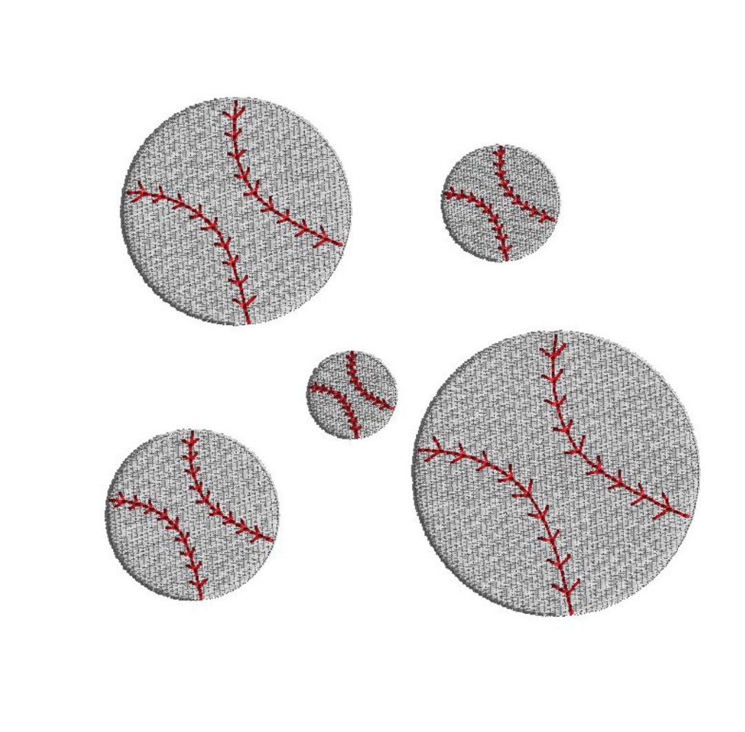 Embroidery Design Mini Baseballs 5 Sizes Filled Stitch Etsy