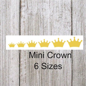 Disegno ricamo corona, 6 misure, disegno ricamo punto pieno, ricamo silhouette, disegno principe o principessa, telaio 4 x 4 pollici, mini