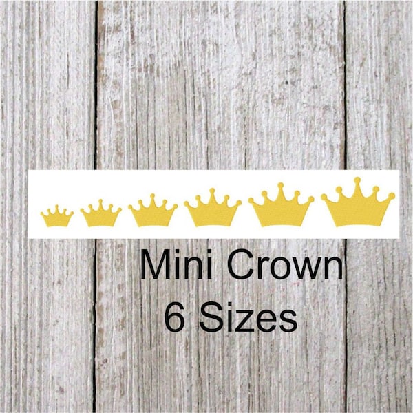 Crown Embroidery Design, 6 sizes, Filled Stitch Embroidery Design, Silhouette Embroidery, Prince or Princess Design, 4x4 inch hoop, mini