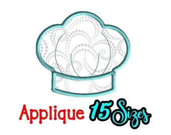 Chef's Hat Applique, Machine Embroidery Design, 15 Sizes, digital download