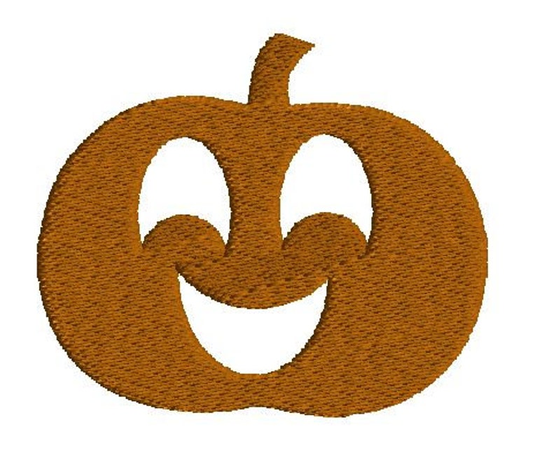 Smiling Pumpkin embroidery design, 10 sizes, Jack O Lantern embroidery, filled stitch, Halloween embroidery, fall, autumn Pumpkin embroidery image 6