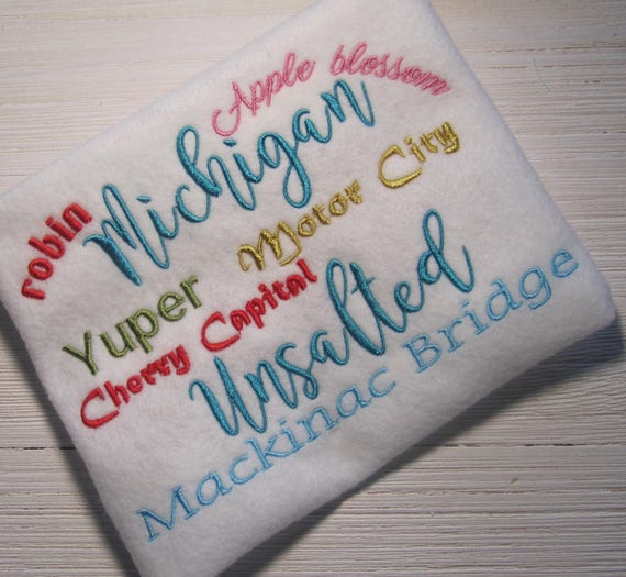 Embroidery Design Michigan Unsalted Mackinac Bridge Filled Etsy