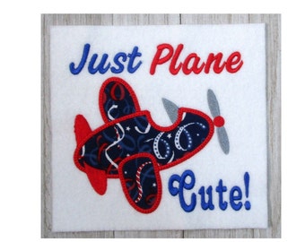 Embroidery design, Airplane applique,  Just plane cute,  applique, 3 sizes, child design, machine embroidery, no fonts included