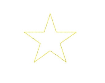 Star Outline, Triple Run  Machine Embroidery Design, For Quilting or Light Stitch, 6 Sizes