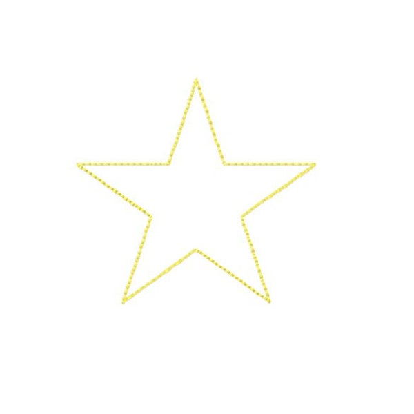 Star Outline, Triple Run  Machine Embroidery Design, For Quilting or Light Stitch, 6 Sizes