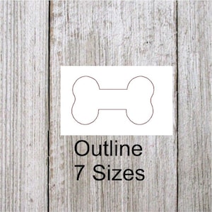 Dog Bone Outline, machine embroidery, digital download