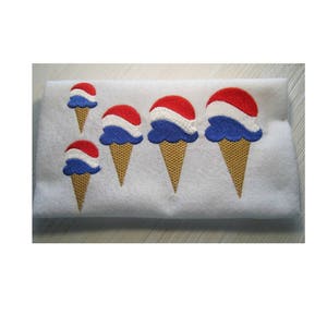 Embroidery design, Patriotic Ice Cream Cone, Ice Cream Cone, Machine Embroidery Design, Independence Day Design, Filled Stitch, 5 Sizes image 5