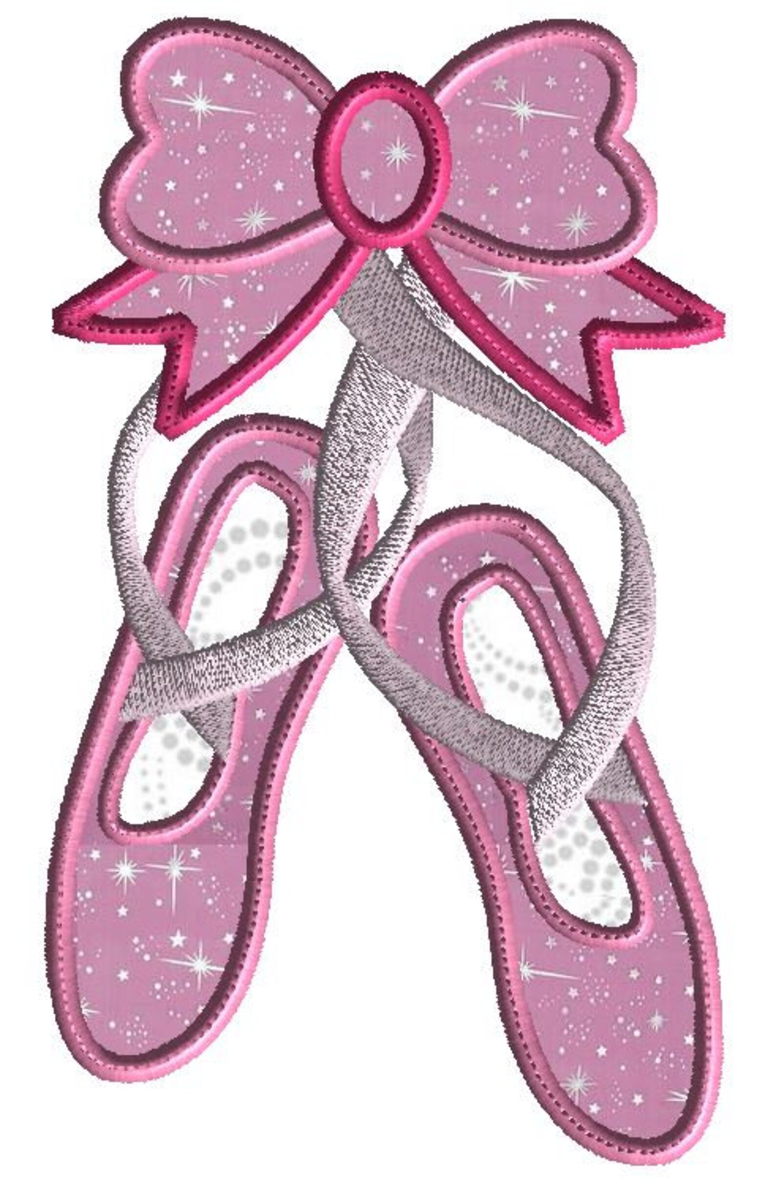Ballet shoes applique machine embroidery design 2 sizes  etsy