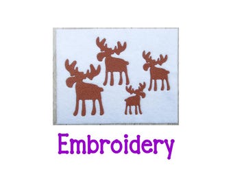 Moose Embroidery Design, 3 Sizes, Filled, digital download