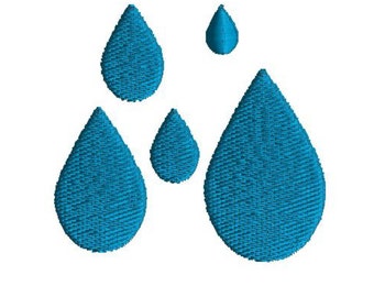 Embroidery design, Mini Raindrops, or teardrops embroidery design, 5 sizes, filled stitch, machine embroidery design, spring showers