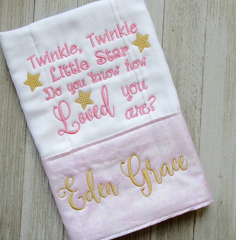 Twinkle Little Star embroidery design, 2 sizes, filled stitch, new baby embroidery, machine embroidery, nursery, baby shower image 7