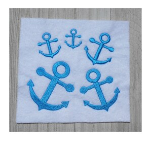 Mini Anker Stickdatei, Stickmuster in 5 Grössen, Füllstich, Stickdatei, Maschinenstickerei, Mini Anker Stickdatei