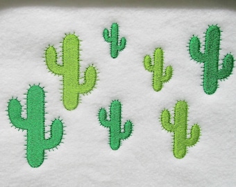 Cactus Embroidery Design, Machine embroidery, 7 sizes, Filled Stitch Design, Desert, Cowboy, Western embroidery