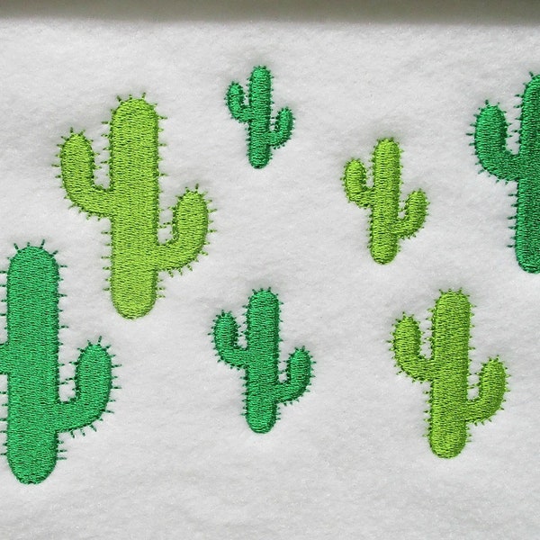Cactus Embroidery Design, Machine embroidery, 7 sizes, Filled Stitch Design, Desert, Cowboy, Western embroidery