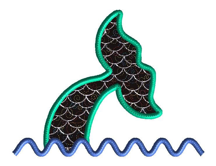 Mermaid Tail Embroidery Design Mermaid Tail Applique Fish Etsy