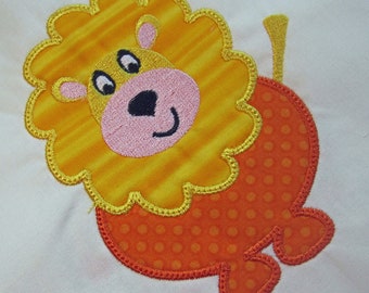 Applique leone, disegno ricamo macchina 7 dimensioni, applique zoo, disegno animale, ricamo leone, disegno bambino, ricamo asilo nido, neonato