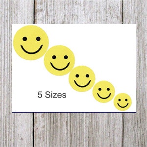 Happy Face Embroidery Design, Mini Filled Stitch Designs, 5 sizes, All Designs fit into a 4 x 4 inch hoop, smiley,