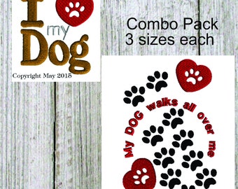 All Designs are filled stitch Each Dog Design Comes in 3 Sizes Dog Combo Pack