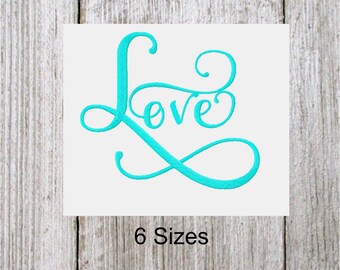 Love, Machine  Embroidery Design, 6 Sizes, Calligraphy Script Embroidery, digital download