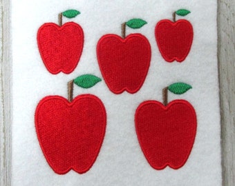 Apple Embroidery Design, Filled Stitch, 5 Sizes, Machine Embroidery Design, mini apple