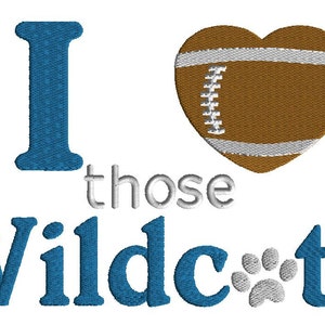 I love those Wildcats embroidery design, football embroidery design in 3 sizes, machine embroidery, team sport design