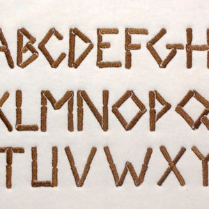 Woodbeam Embroidery Font, 2 sizes, filled stitch font