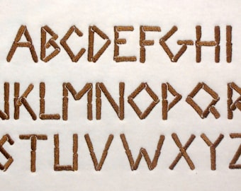 Woodbeam Embroidery Font, 2 sizes, filled stitch font
