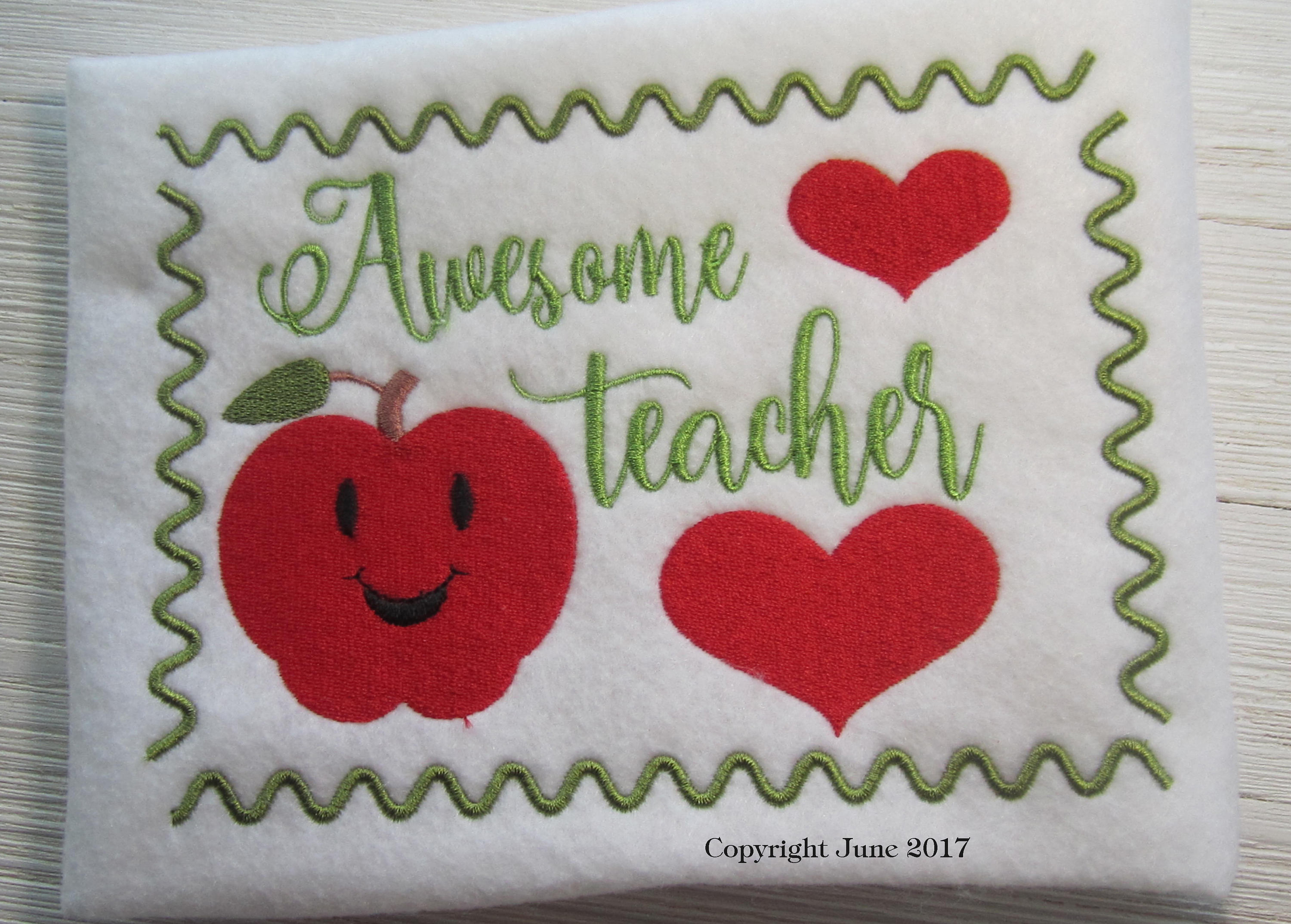 Teacher Embroidery Awesome Teacher Embroidery Design Filled Etsy