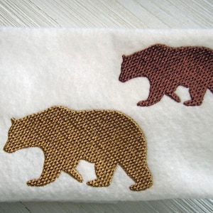 Bear silhouette filled stitch embroidery design, 4 sizes, machine embroidery, wildlife