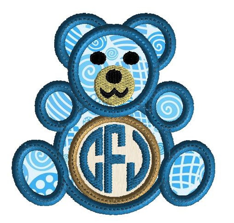 Bear Embroidery Design Teddy Bear Monogram Frame 3 Size Etsy