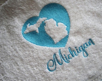 Michigan embroidery design, digital download