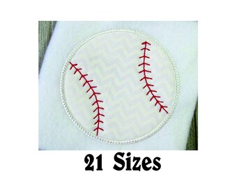 Aplique de béisbol, 21 tamaños, diseño de bordado a máquina, se adapta a aros de 4 x 4, 5 x 7, 6 x 10 y 7,87 x 11,81 pulgadas, deportes de equipo