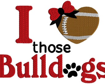 I love those Bulldogs embroidery designs,   3 sizes, machine embroidery,  football embroidery, sports embroidery, team sports football