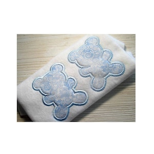 Applique orsetto, Applique orsetto, Disegno ricamo a macchina, Applique, Neonato, Bambino piccolo, 2 stili diversi con 3 misure ciascuno