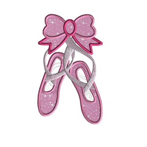 Ballet Shoes Applique, Machine Embroidery Design, 2 Sizes, Dance Embroidery Design, Ballet Slippers