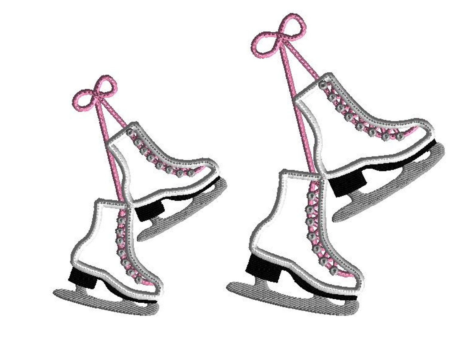 Ice Skates Embroidery Design Applique 2 Sizes Machine Etsy