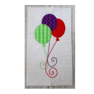 Embroidery design Filled stitch balloons, machine embroidery, 3 sizes, circus, birthday