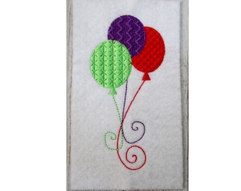 Embroidery design Filled stitch balloons, machine embroidery, 3 sizes, circus, birthday