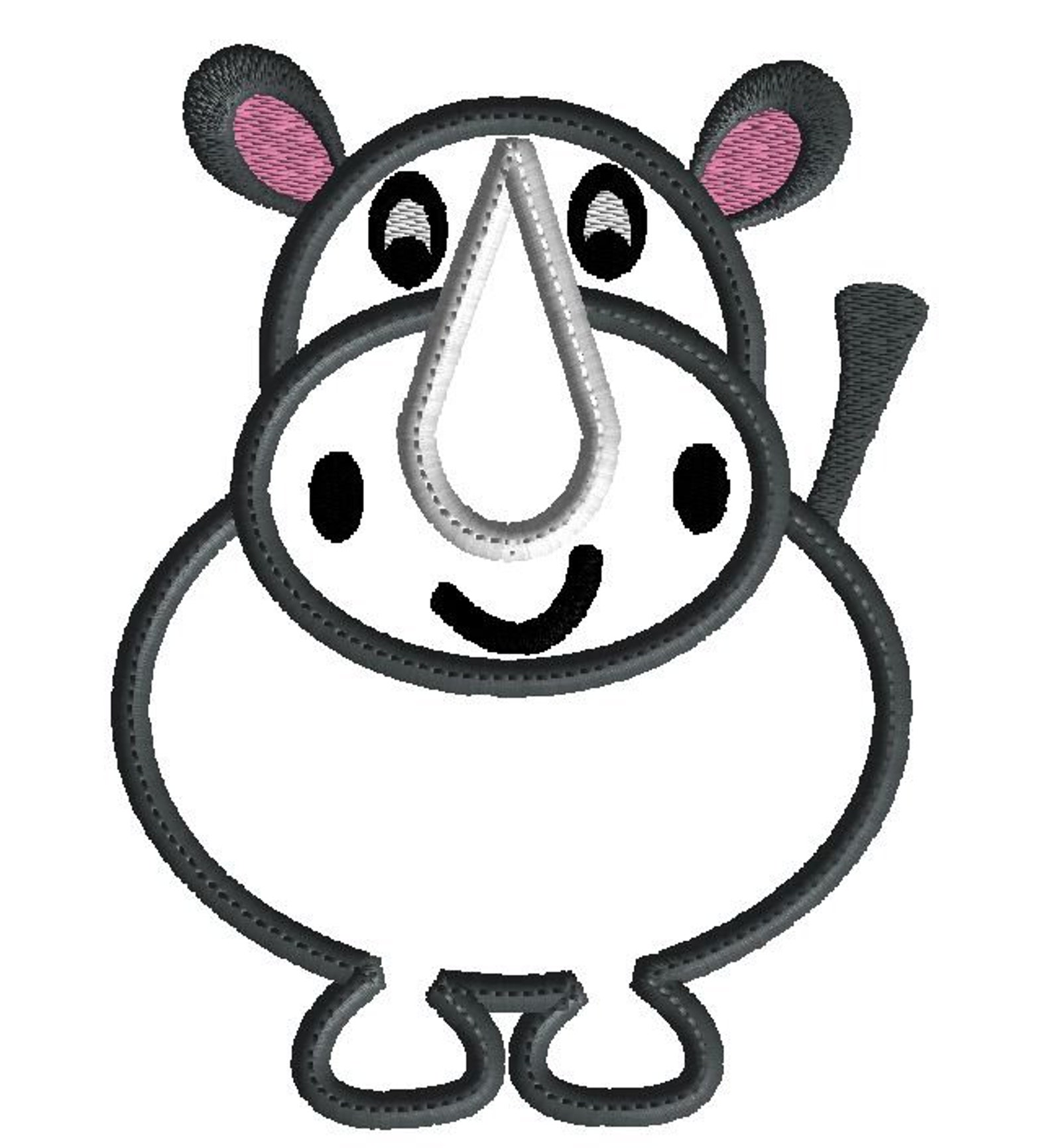 Rhino Applique 7 Sizes Machine Embroidery Design Animal Etsy